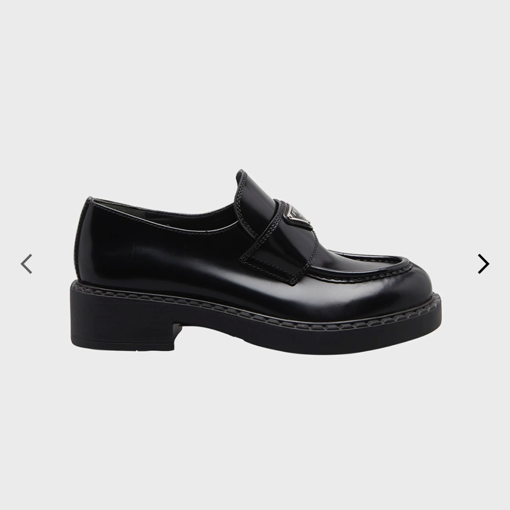 Prada Leather Triangle Logo Loafer